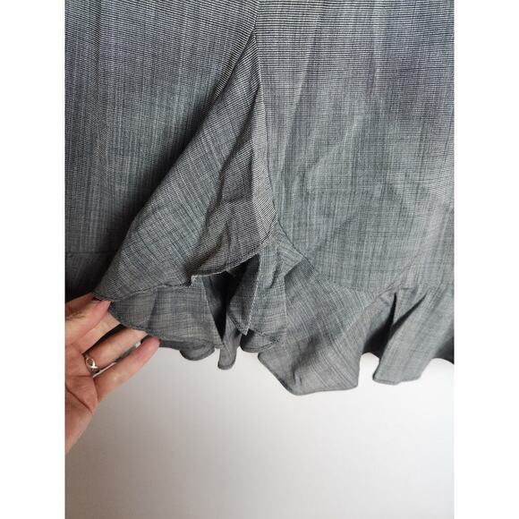 Lafayette 148 wool blend ruffle hem skirt sz 10P back zip career professional - Picture 4 of 10